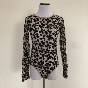 Victoria’s Secret Mesh Floral Patterned Bodysuit